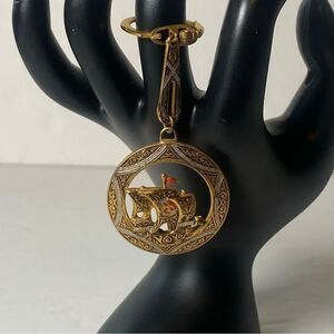 Damascene Vintage Spaniard Sailing Ship Key Chain